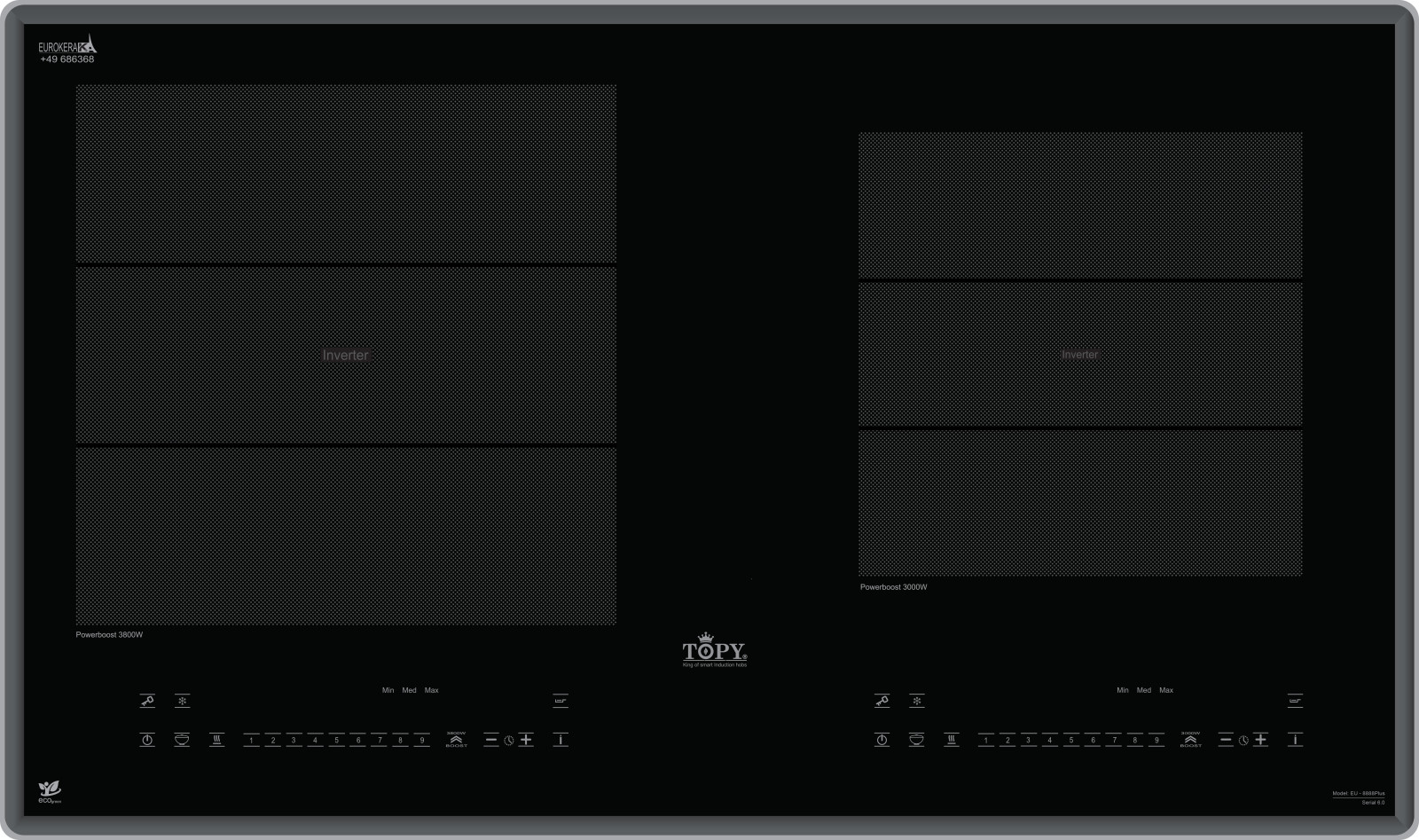 Bếp Từ Đôi TOPY EU - 8888Plus Serial 6.0